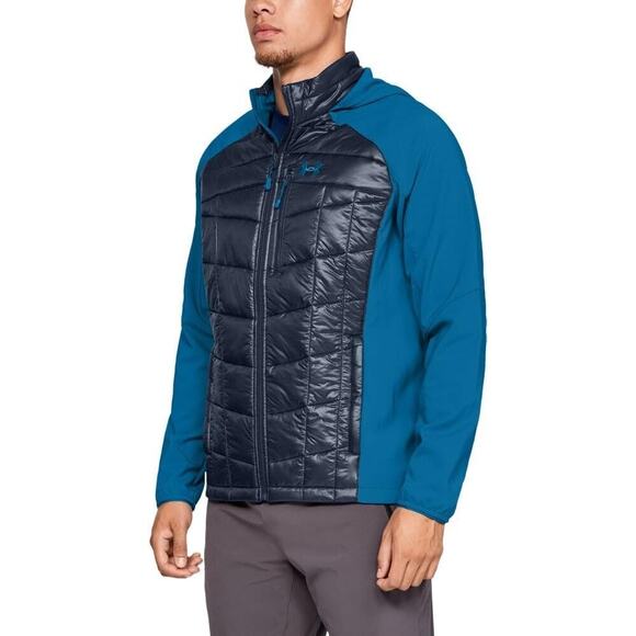 Under Armour Mens L Encompass Hybrid Jacket | Water-Resistant ColdGear NWOT Blue - Picture 1 of 9